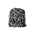 Grey and Black Camouflage Pattern Drawstring Pouch (Medium) View2