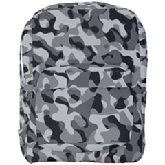 Grey And Black Camouflage Pattern Full Print Backpack by SpinnyChairDesigns