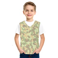 Light Green Brown Yellow Camouflage Pattern Kids  Sportswear by SpinnyChairDesigns