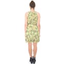 Light Green Brown Yellow Camouflage Pattern Halter Collar Waist Tie Chiffon Dress View2