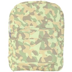 Light Green Brown Yellow Camouflage Pattern Full Print Backpack by SpinnyChairDesigns