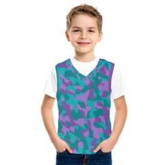 Purple And Teal Camouflage Pattern Kids  Sportswear by SpinnyChairDesigns