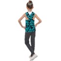 Black and Teal Camouflage Pattern Kids  Sleeveless Hoodie View2