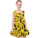 Black and Yellow Camouflage Pattern Kids  Cross Back Dress View1