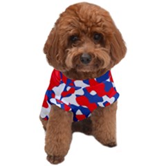 Red White Blue Camouflage Pattern Dog T-shirt by SpinnyChairDesigns