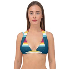 70s Vintage Stripes Double Strap Halter Bikini Top by tmsartbazaar