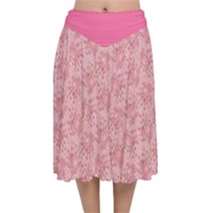 Cat With Violin Pattern Velvet Flared Midi Skirt by sifis