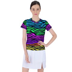 Colorful Zebra Women s Sports Top by Angelandspot