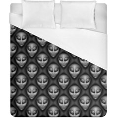 Grey Aliens Extraterrestrials Ufo Faces Duvet Cover (california King Size) by SpinnyChairDesigns