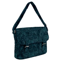 Dark Teal Butterfly Pattern Buckle Messenger Bag by SpinnyChairDesigns