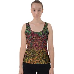 Stylish Fall Colors Camouflage Velvet Tank Top by SpinnyChairDesigns