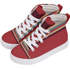 Retro Aesthetic Kids  Hi-top Skate Sneakers by tmsartbazaar