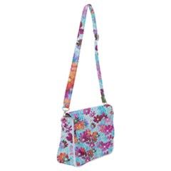 Cosmos Flowers Shoulder Bag With Back Zipper by DinkovaArt