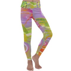 Infinity Painting Green Kids  Lightweight Velour Classic Yoga Leggings by DinkovaArt