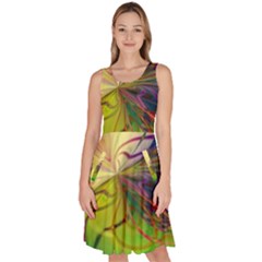  Rainbow Painting Patterns 1 Knee Length Skater Dress With Pockets by DinkovaArt