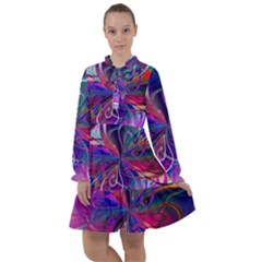 Rainbow Painting Pattern 2 All Frills Chiffon Dress by DinkovaArt