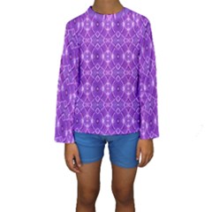 Geometric Galaxy Pattern Print Kids  Long Sleeve Swimwear by dflcprintsclothing