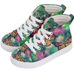 Watercolor Monarch Butterflies Kids  Hi-top Skate Sneakers by SpinnyChairDesigns