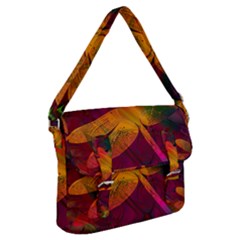 Dragonflies Abstract Colorful Pattern Buckle Messenger Bag by SpinnyChairDesigns