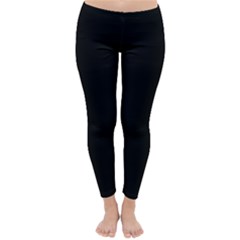 Plain Black Solid Color Classic Winter Leggings by FlagGallery