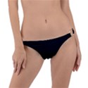 Plain Black Solid Color Ring Detail Bikini Bottom View1