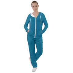 Mosaic Blue Pantone Solid Color Women s Tracksuit by FlagGallery