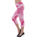 Camo Pink Lightweight Velour Capri Leggings  View3