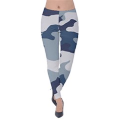 Camo Blue Velvet Leggings by MooMoosMumma