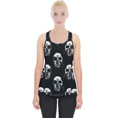 Black And White Skulls Piece Up Tank Top by SpinnyChairDesigns