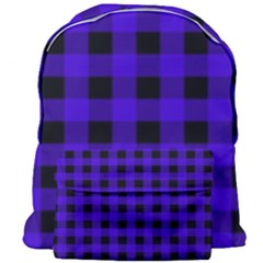 Dark Blue Black Buffalo Plaid Giant Full Print Backpack by SpinnyChairDesigns