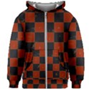 Red and Black Checkered Grunge  Kids  Zipper Hoodie Without Drawstring View1