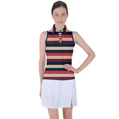 Seventies Stripes Women s Sleeveless Polo Tee by tmsartbazaar