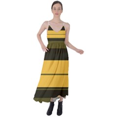 Vintage Yellow Tie Back Maxi Dress by tmsartbazaar