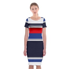 Casual Uniform Stripes Classic Short Sleeve Midi Dress by tmsartbazaar