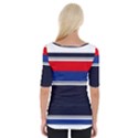 Casual Uniform Stripes Wide Neckline Tee View2