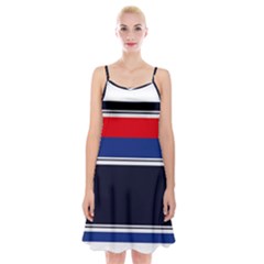 Casual Uniform Stripes Spaghetti Strap Velvet Dress by tmsartbazaar