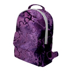 Amethyst Violet Abstract Marble Art Flap Pocket Backpack (large) by SpinnyChairDesigns