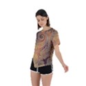 Terra Cotta Persian Orange Spirals Swirls Pattern Asymmetrical Short Sleeve Sports Tee View2