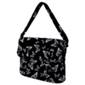 Black and White Butterfly Pattern Buckle Messenger Bag View2