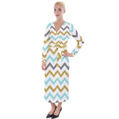 Chevron  Velvet Maxi Wrap Dress by Sobalvarro