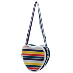 Horizontal Colored Stripes Heart Shoulder Bag by tmsartbazaar