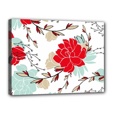 Floral Pattern  Canvas 16  X 12  (stretched) by Sobalvarro