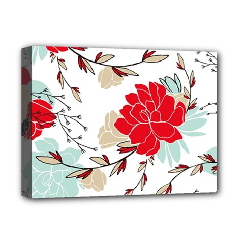 Floral Pattern  Deluxe Canvas 16  X 12  (stretched)  by Sobalvarro