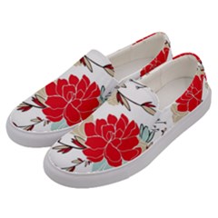 Floral Pattern  Men s Canvas Slip Ons by Sobalvarro