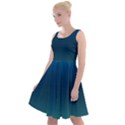 Blue Teal Green Gradient Ombre Colors Knee Length Skater Dress View1