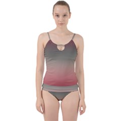 Tea Rose And Sage Gradient Ombre Colors Cut Out Top Tankini Set