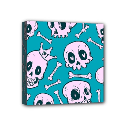 Skull Mini Canvas 4  X 4  (stretched) by Sobalvarro