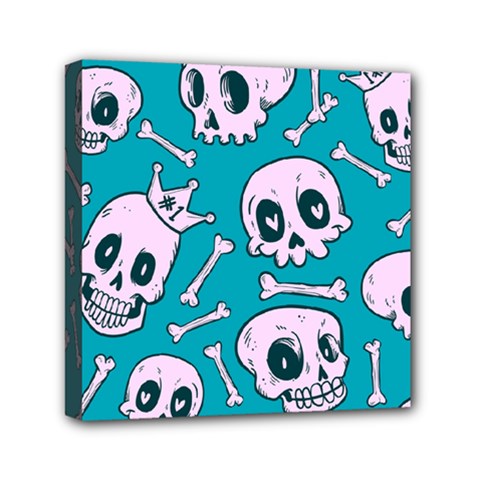 Skull Mini Canvas 6  X 6  (stretched) by Sobalvarro