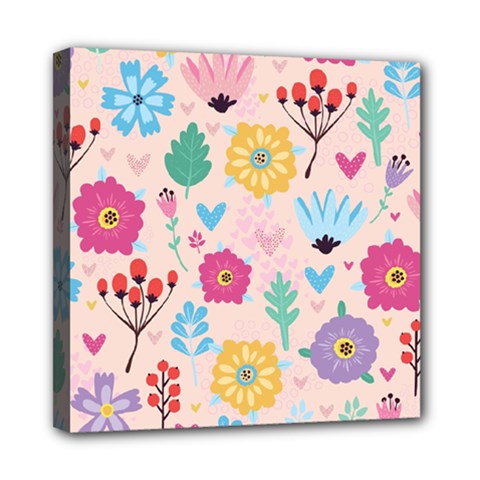 Tekstura-fon-tsvety-berries-flowers-pattern-seamless Mini Canvas 8  X 8  (stretched) by Sobalvarro