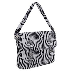 Zebra Print Stripes Buckle Messenger Bag by SpinnyChairDesigns